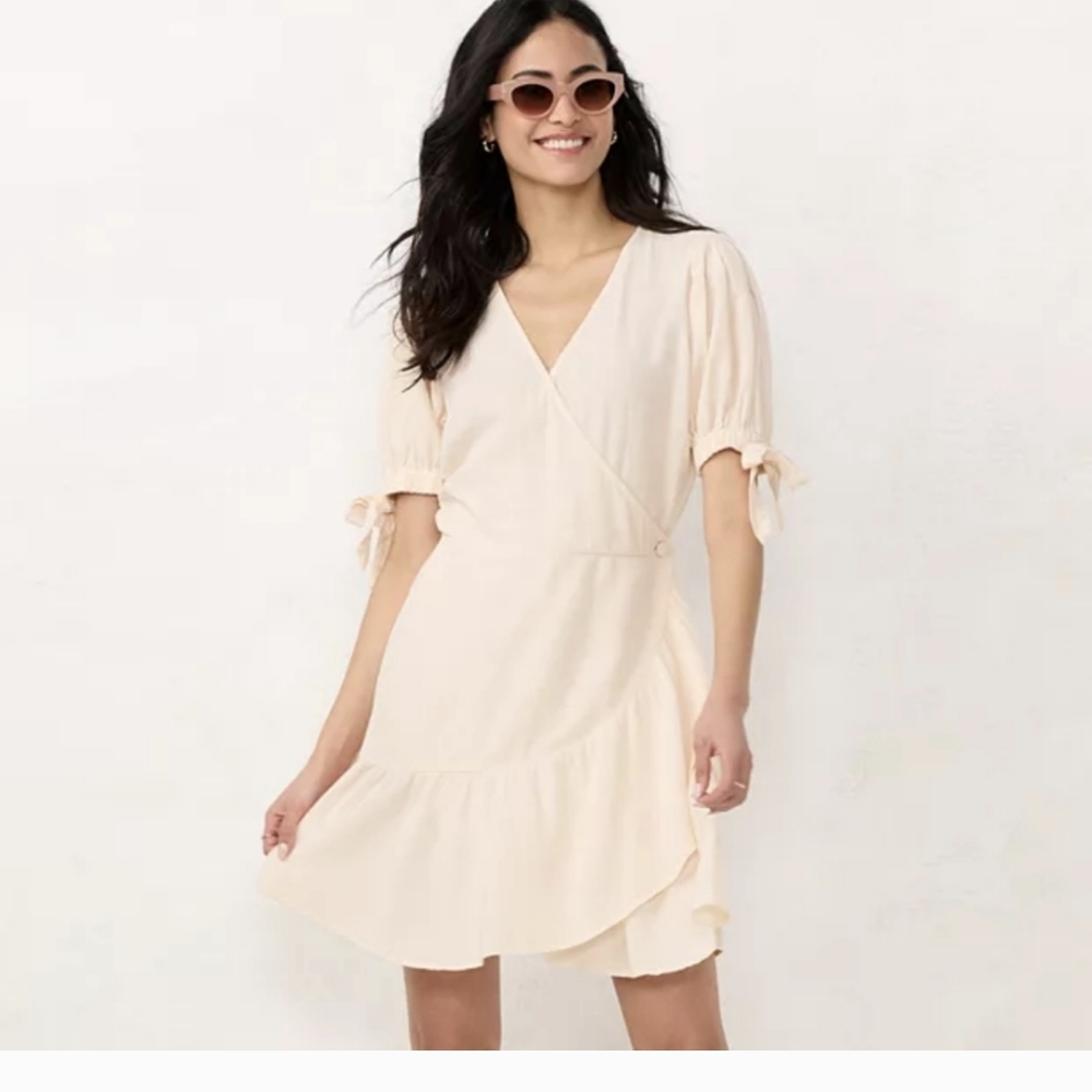 Lauren Conrad Pink Wrap Dress NWOT